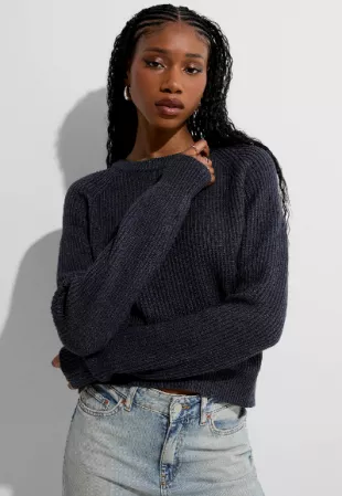 Ribbed Raglan Sweater