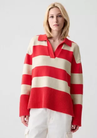 24/7 Split-Hem Polo Sweater