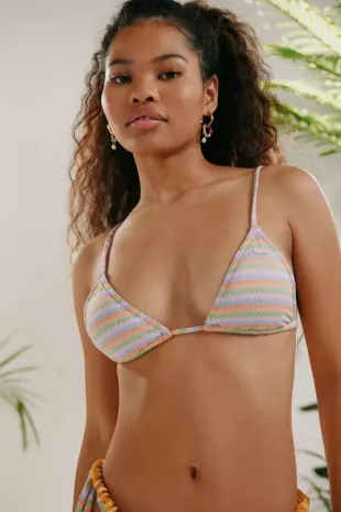 Wavy Stripe Mini Triangle Bikini Top