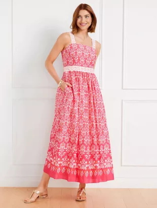 Voile Fit & Flare Maxi Dress