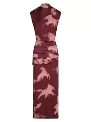 Running Horses Dress in Wine Salmon