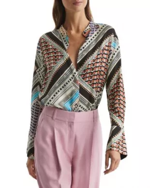 Everly Scarf Print Shirt
