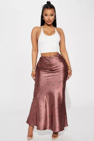 Buy Myself Flowers Satin Maxi Skirt
