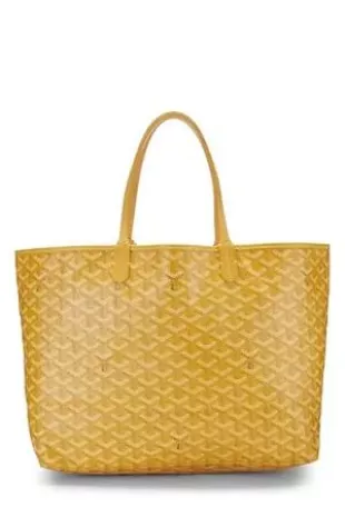 Yellow Printed Canvas Tote Bag