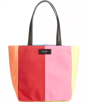 Rainbow Nylon Large Tote Bag