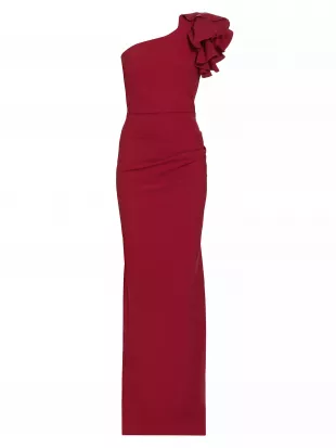 Umar Ruffled One-Shoulder Gown