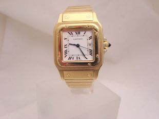 Cartier Santos Mens Watch in 18 Karat Solid Yellow Gold Automatic Movement  | eBay