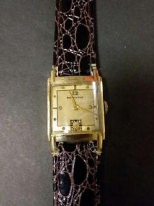 Vintage Hamilton 14k Gold Filled 1940s Art Deco 982 Manual Watch 19 Jewels