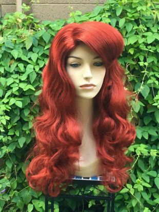 Princess Ariel Mermaid Red Curly Featuring Big Bangs Wig
