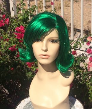 RoyalEnchantments - Disgust Inside Out Green Glitter Flip Wig