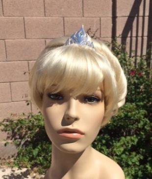 La Reine Elsa Reine des neiges congelés couronnement Updo Blonde perruque