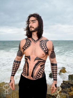Torse complet Aqua Cosplay tatouages