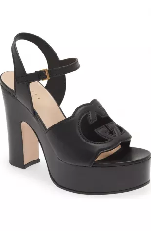 Cutout Platform Heeled Sandals