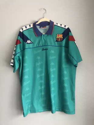 1992 1993 FC Barcelona XL Away Kappa Authentic Original Jersey Football Soccer