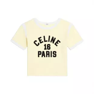 Embroidered Celine 16 T-Shirt in Cotton Jersey