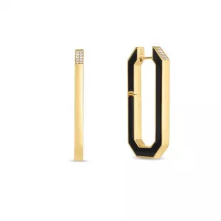 18K Yellow Designer Gold Black Ceramic and Diamond Accent Hoop Earrings Roberto Coin Navarra 18K Gold Collar Choker Necklace Roberto Coin Navarra 18K Gold Collar Choker Necklace
