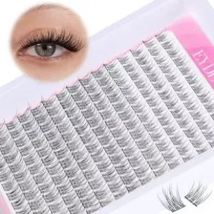 EYDEVRO Natural Clusters Lashes Wispy Lash Clusters CC Curl Individual Lashes 9-11MM Mixed Lengths 180 Pcs DIY Lash Extensions Eyelash Extensions Self Application at Home