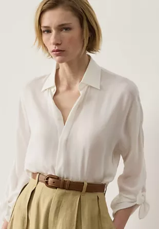 Collection Karen Silk Georgette Blouse in Ecru