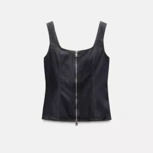 Zip Denim Top