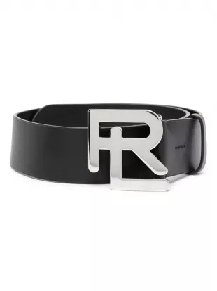 Logo-Lettering Leather Belt