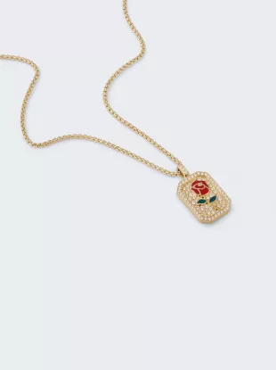 Rose Antique Necklace 18K Yellow Gold