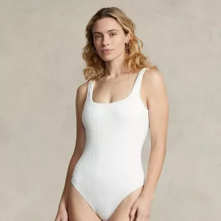 Cable-Motif Scoopback One-Piece