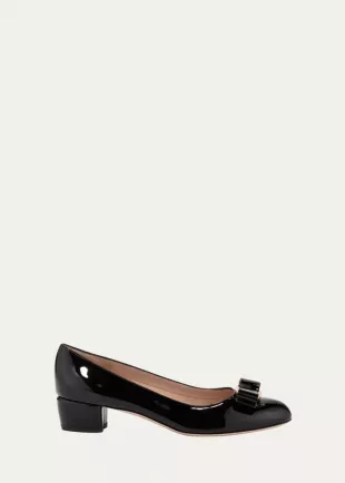 Vara Bow Leather Low Pumps