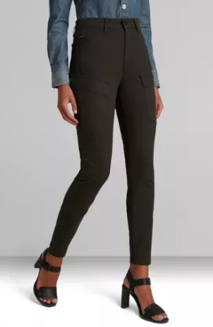 High G-Shape Cargo Skinny Pants in Grey