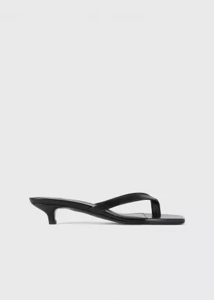 Leather Heeled Flip Flops