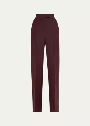 High-Rise Wide-Leg Wool Trousers
