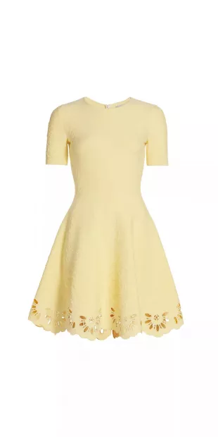 Jacquard Eyelet Fit-&Flare Dress