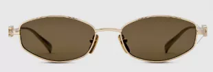 Logo Oval Metal Sunglasses