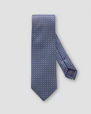 Navy woven flower tie