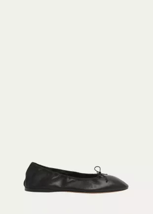 Awar Leather Bow Ballerina Flats