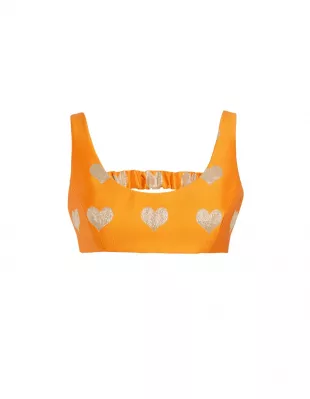 Sidney Mango Heart Silk Jacquard Bralette