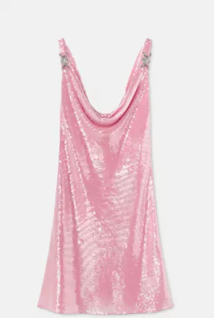 Sequin Silk Slip Mini Dress