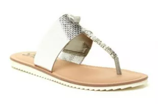 Silver Braided Flat Sandals