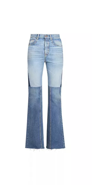 Paneled Mid Rise Jeans