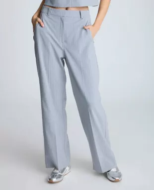 Fly Front High Rise Slash Pocket Wide Leg Pants
