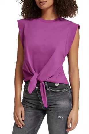 Sleeveless Knotted Top