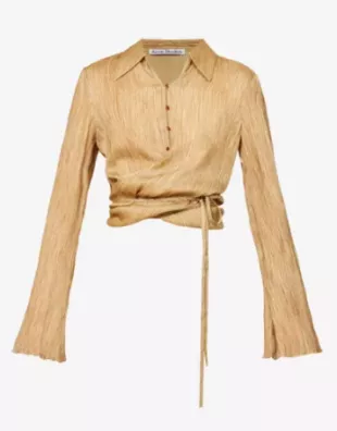 Teba Wrap Front Satin Top
