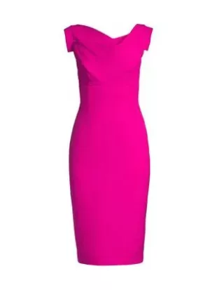 Jackie O Sheath Dress in Vibrant Pink