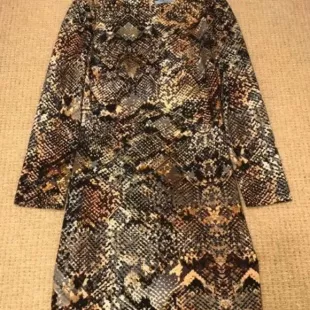 Vintage Embellished Snake Print Dress