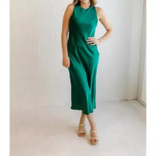 Shiv Bias Dress In Emerald
