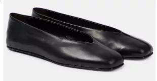 Eva leather Ballet Flats in Black