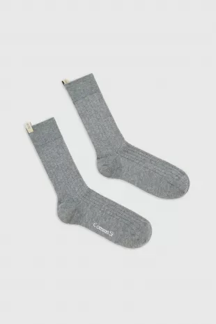 the Yves Socks in Heather Gray