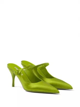 Pointed Satin Mules