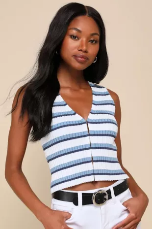 Constantly Adorable Ivory Ribbed Knit Tank Top