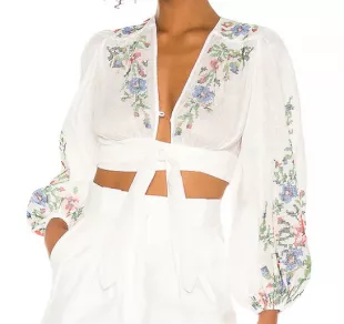 Juliette Cross Stitch Crop Top