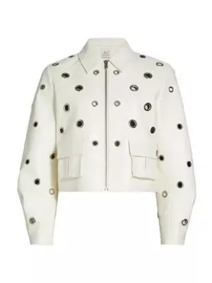 Harriet Faux Leather Jacket In Ivory